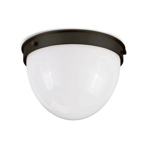 Bronze flush mount with frosted glass dome